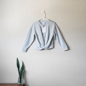 FOR THE REPUBLIC SCUBA KNIT SWEATER W/ TWIST FRONT